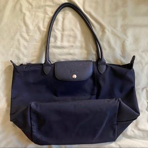 Longchamp's Large Le Pliage Nylon Tote BLACK